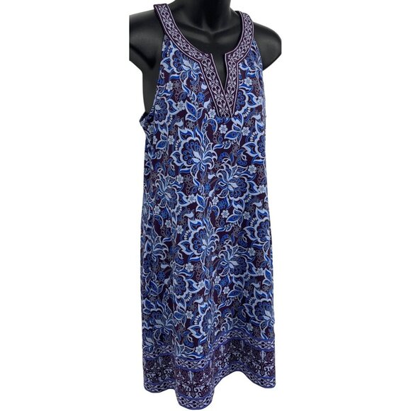 Magnolia Grace Women Sleeveless Dress Medium M Petite PM Blue V-Neck Stretch New - Picture 3 of 8
